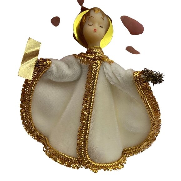 VTG Koestel wax angel ornament mini tree topper 3.25" West Germany - Picture 7 of 10